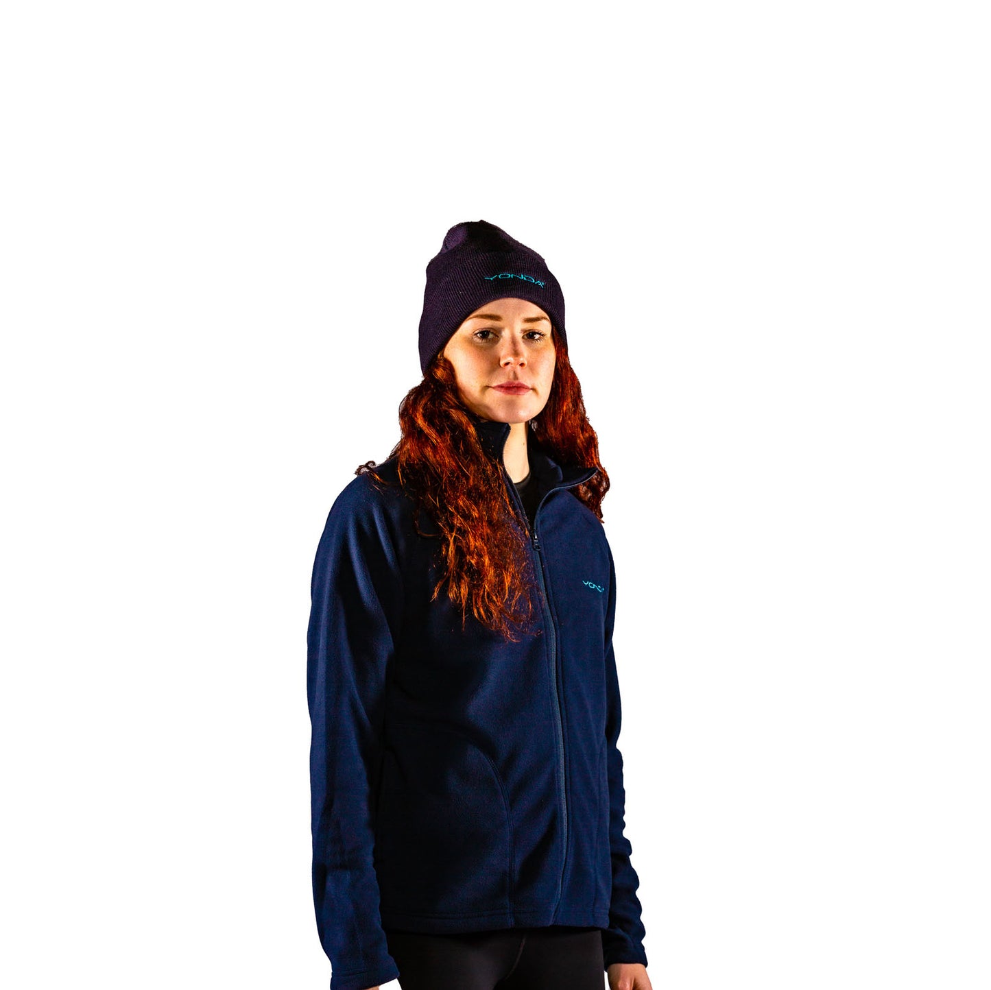 Beanie and microfleece female navy4