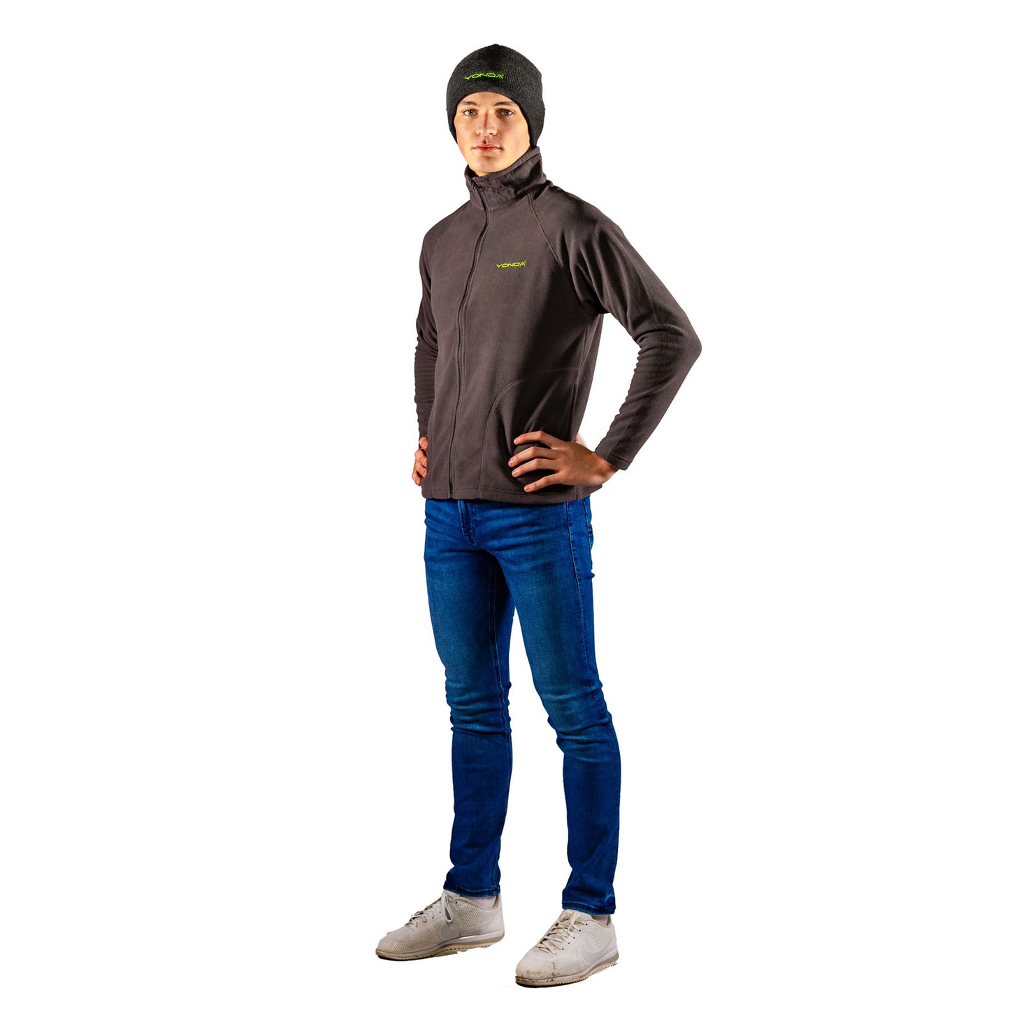 Beanie and microfleece male grey4