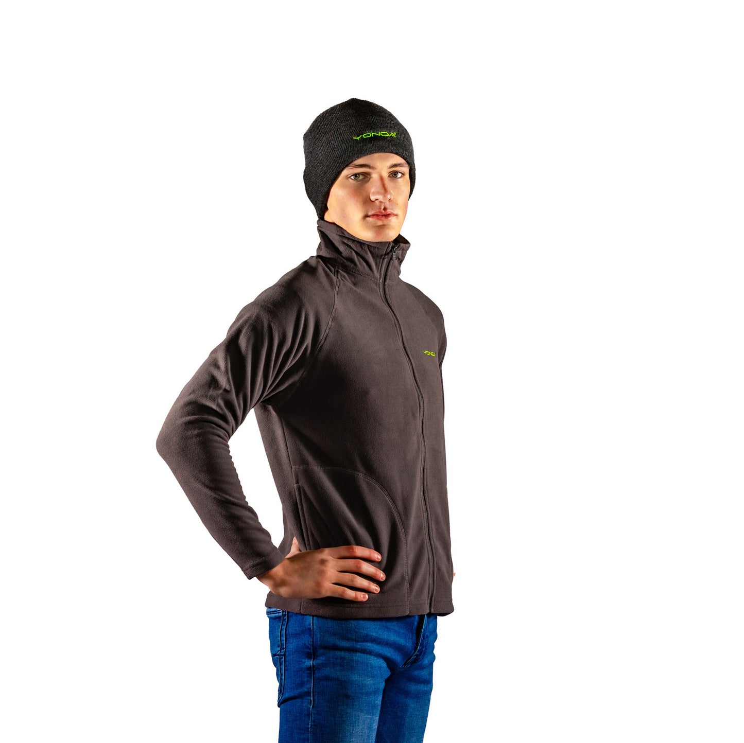 Beanie and microfleece male grey5
