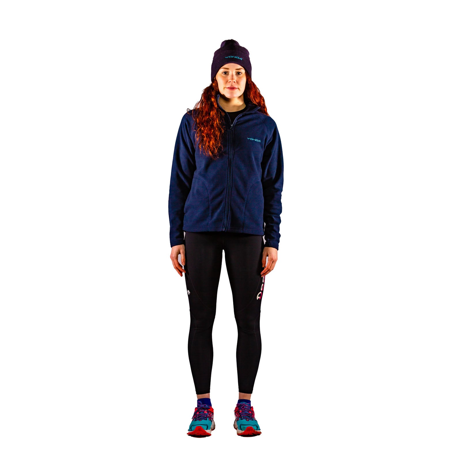 Beanie and microfleece female navy