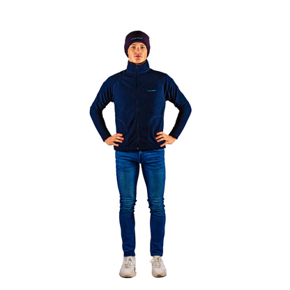 Beanie and microfleece male navy