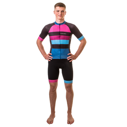 blue bib shorts and jersey front